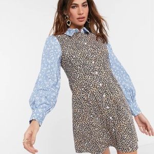 Glamorous ASOS Mixed Floral Collared Shift Dress 8